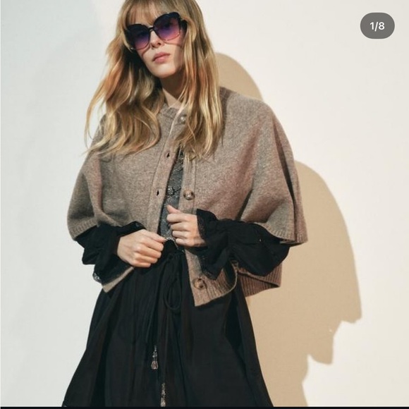 Zara Knit Cape Jacket - Picture 10 of 14